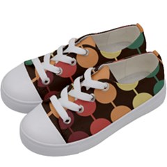 Pattern Circle Retro Design Kids  Low Top Canvas Sneakers by Loisa77