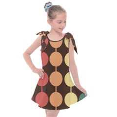 Pattern Circle Retro Design Kids  Tie Up Tunic Dress by Loisa77