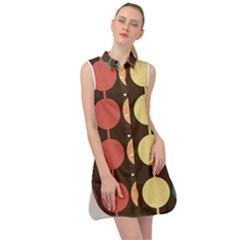 Pattern Circle Retro Design Sleeveless Shirt Dress by Loisa77