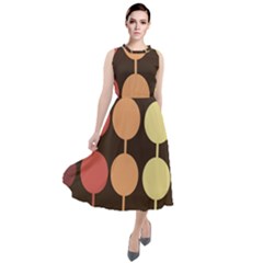 Pattern Circle Retro Design Round Neck Boho Dress by Loisa77