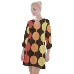 Pattern Circle Retro Design Open Neck Shift Dress by Loisa77