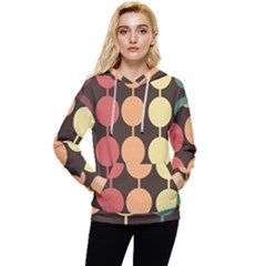 Pattern Circle Retro Design Women s Lightweight Drawstring Hoodie