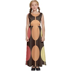 Pattern Circle Retro Design Kids  Satin Sleeveless Maxi Dress by Loisa77