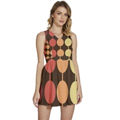 Pattern Circle Retro Design Sleeveless High Waist Mini Dress by Loisa77