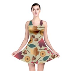 Autumn Leaves Autumn Colour Season Reversible Skater Dress by Loisa77