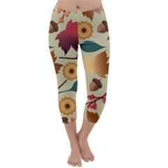 Autumn Leaves Autumn Colour Season Capri Winter Leggings  by Loisa77