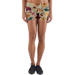 Autumn Leaves Autumn Colour Season Yoga Shorts by Loisa77