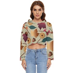 Autumn Leaves Autumn Colour Season Women s Lightweight Cropped Hoodie by Loisa77