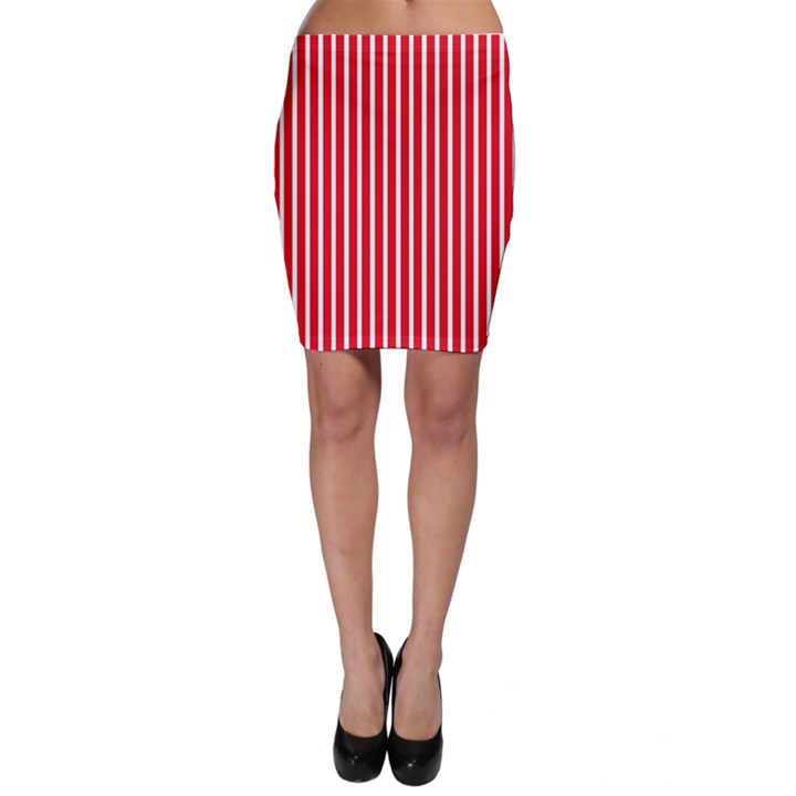 Strip Red White Pattern Bodycon Skirt