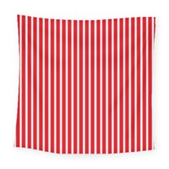 Strip Red White Pattern Square Tapestry (large) by Loisa77