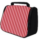 Strip Red White Pattern Full Print Travel Pouch (Big) View1