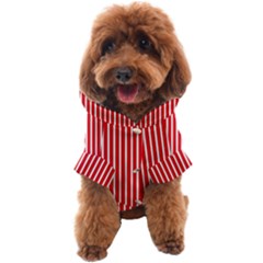 Strip Red White Pattern Dog Coat by Loisa77