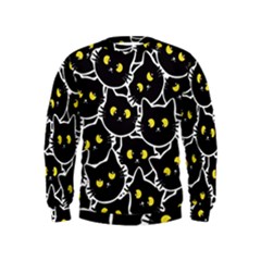 Cat Pattern Pet Drawing Eyes Kids  Sweatshirt