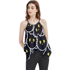 Cat Pattern Pet Drawing Eyes Flowy Camisole Tank Top by Loisa77