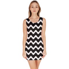 Wave Pattern Wavy Halftone Bodycon Dress by Loisa77