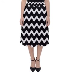 Wave Pattern Wavy Halftone Classic Midi Skirt by Loisa77