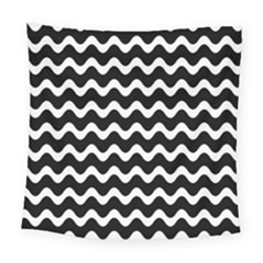 Wave Pattern Wavy Halftone Square Tapestry (large)