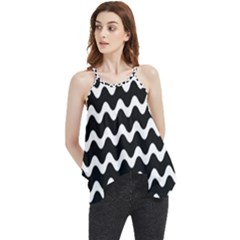 Wave Pattern Wavy Halftone Flowy Camisole Tank Top by Loisa77