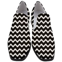 Wave Pattern Wavy Halftone Women Slip On Heel Loafers by Loisa77