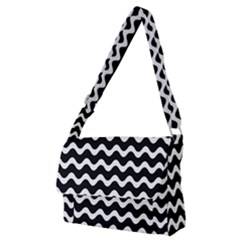 Wave Pattern Wavy Halftone Full Print Messenger Bag (m) by Loisa77