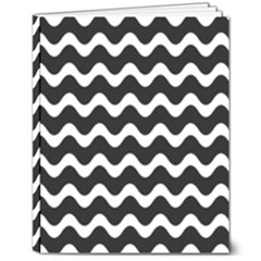 Wave Pattern Wavy Halftone 8  X 10  Hardcover Notebook by Loisa77