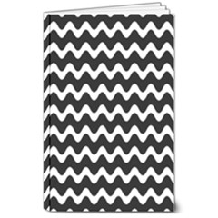 Wave Pattern Wavy Halftone 8  X 10  Softcover Notebook by Loisa77