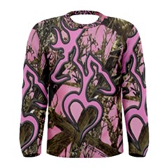 Pink Browning Deer Glitter Camo Camouflage Men s Long Sleeve T-shirt by Loisa77