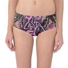 Pink Browning Deer Glitter Camo Camouflage Mid-waist Bikini Bottoms by Loisa77