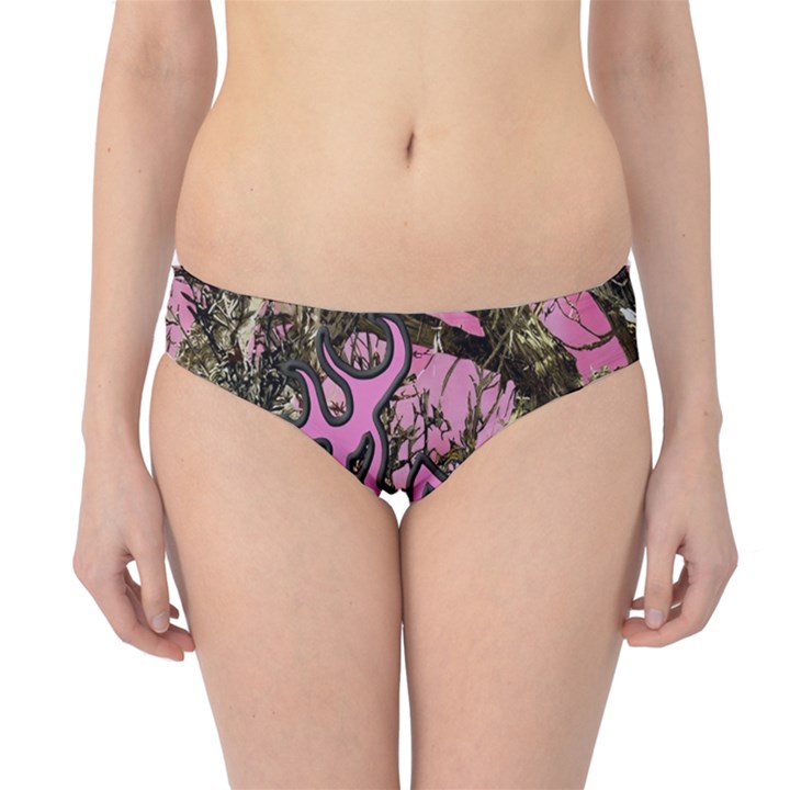 Pink Browning Deer Glitter Camo Camouflage Hipster Bikini Bottoms