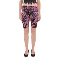 Pink Browning Deer Glitter Camo Camouflage Yoga Cropped Leggings by Loisa77