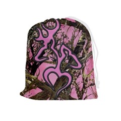 Pink Browning Deer Glitter Camo Camouflage Drawstring Pouch (xl) by Loisa77