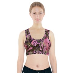 Pink Browning Deer Glitter Camo Camouflage Sports Bra With Pocket by Loisa77