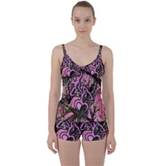 Pink Browning Deer Glitter Camo Camouflage Tie Front Two Piece Tankini by Loisa77