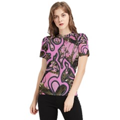 Pink Browning Deer Glitter Camo Camouflage Women s Short Sleeve Rash Guard by Loisa77