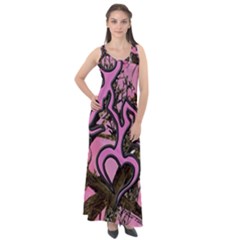 Pink Browning Deer Glitter Camo Camouflage Sleeveless Velour Maxi Dress by Loisa77