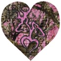 Pink Browning Deer Glitter Camo Camouflage Wooden Puzzle Heart View1