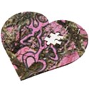 Pink Browning Deer Glitter Camo Camouflage Wooden Puzzle Heart View2