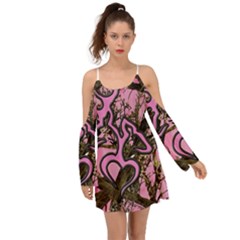 Pink Browning Deer Glitter Camo Camouflage Boho Dress by Loisa77