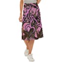 Pink Browning Deer Glitter Camo Camouflage Midi Panel Skirt View1