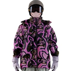 Pink Browning Deer Glitter Camo Camouflage Women s Zip Ski And Snowboard Waterproof Breathable Jacket