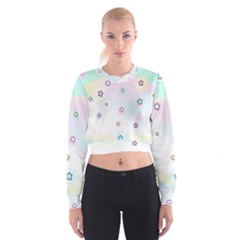 Stars Cute Pastel Pattern Rainbow Cropped Sweatshirt