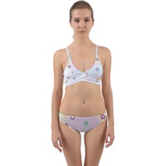 Stars Cute Pastel Pattern Rainbow Wrap Around Bikini Set by Loisa77