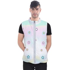 Stars Cute Pastel Pattern Rainbow Men s Puffer Vest