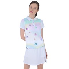 Stars Cute Pastel Pattern Rainbow Women s Polo T-shirt