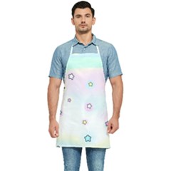 Stars Cute Pastel Pattern Rainbow Kitchen Apron by Loisa77