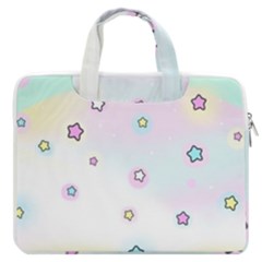 Stars Cute Pastel Pattern Rainbow Macbook Pro 15  Double Pocket Laptop Bag  by Loisa77