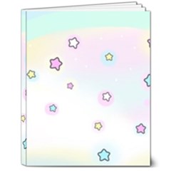 Stars Cute Pastel Pattern Rainbow 8  X 10  Hardcover Notebook by Loisa77