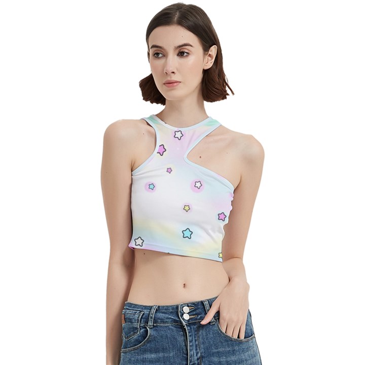 Stars Cute Pastel Pattern Rainbow Cut Out Top