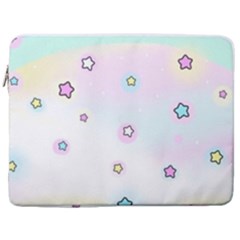 Stars Cute Pastel Pattern Rainbow 17  Vertical Laptop Sleeve Case With Pocket by Loisa77