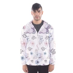 Butterflies Cute Flower Pastel Pattern Men s Hooded Windbreaker